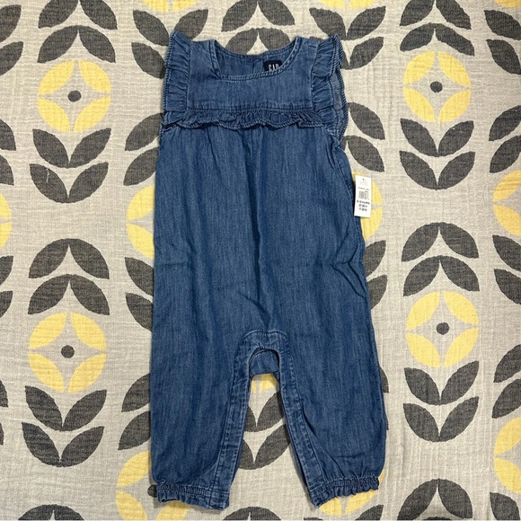 NEW with tags Baby Gap 6-12 mo sleeveless romper with long pants, cotton - Picture 1 of 12
